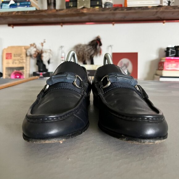 Gucci Leather Bamboo Horsebit Slide Loafers Slip Ons - Picture 2 of 10